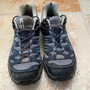 Salomon Womens Ellipse GTX Sz 9.5 Trail Running Hiking Shoes Sneakers Gray blue